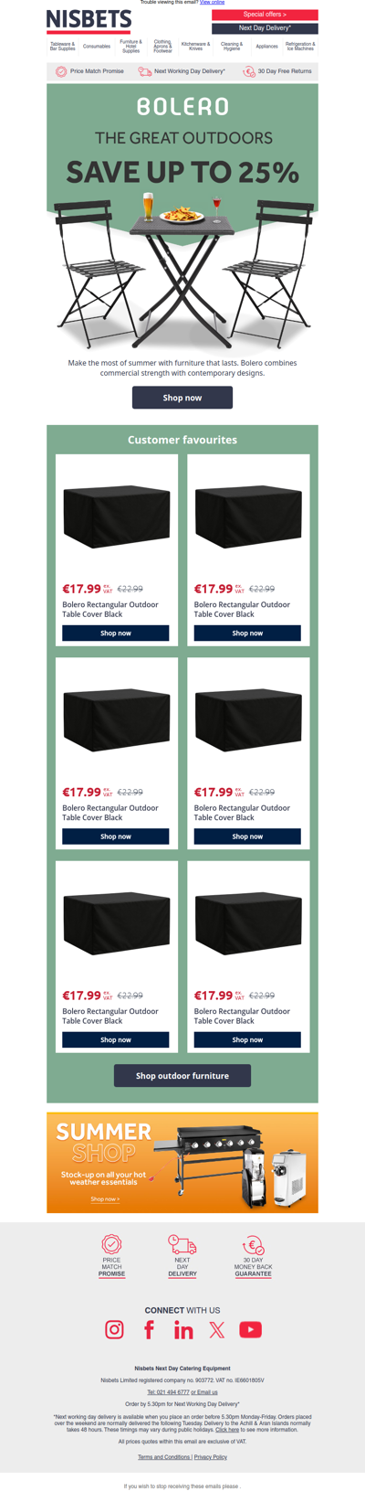 Summer savings on Bolero outdoor furniture