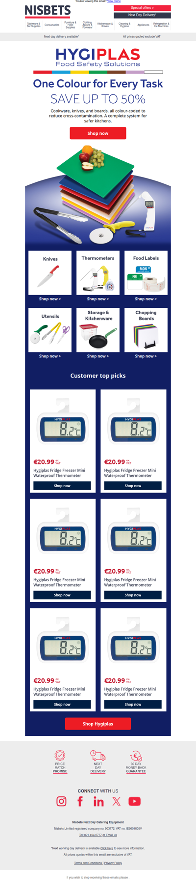 Save up to 50% on Hygiplas food safety solutions