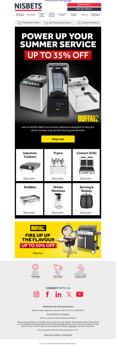Get incredible savings on Buffalo summer favourites