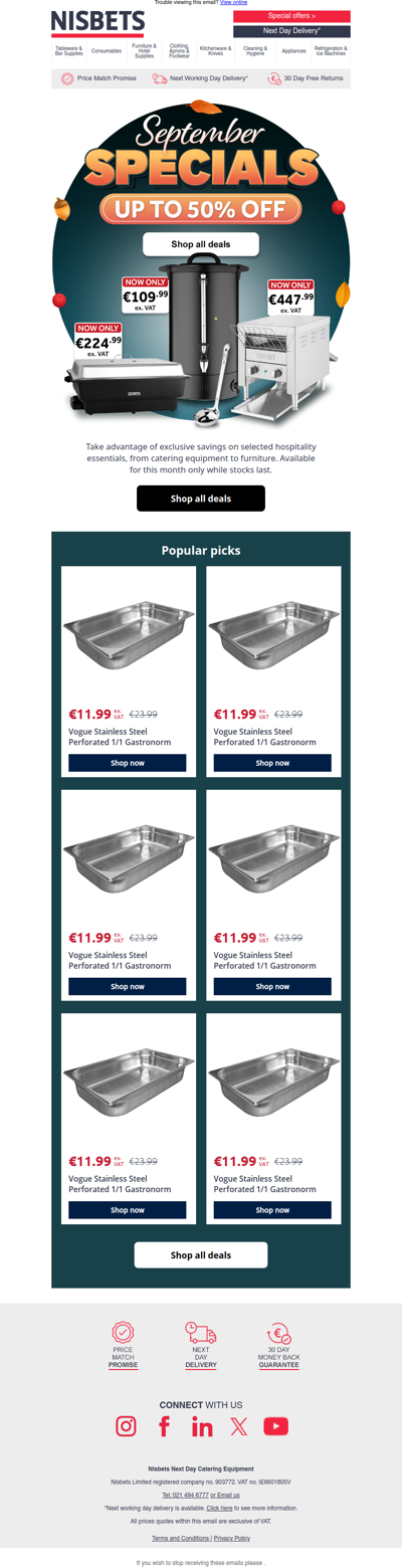 Your September Savings start here! Get up to 50% off