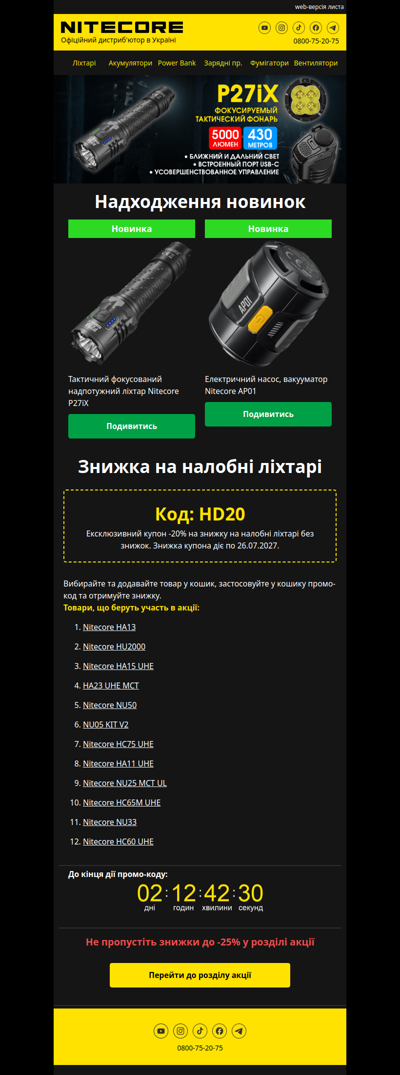 P27iX - Новий тактичний ліхтар на складі