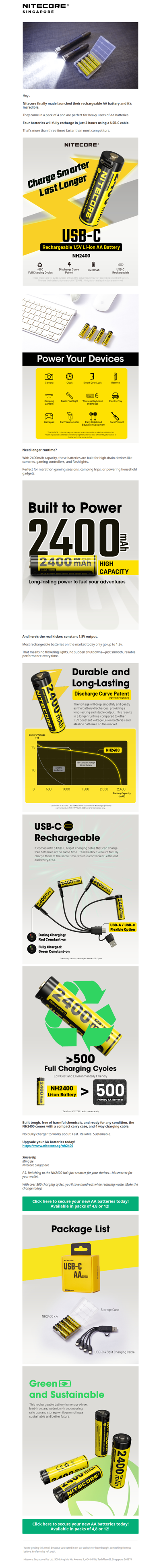 Nitecore FINALLY has AA rechargeable batteries!