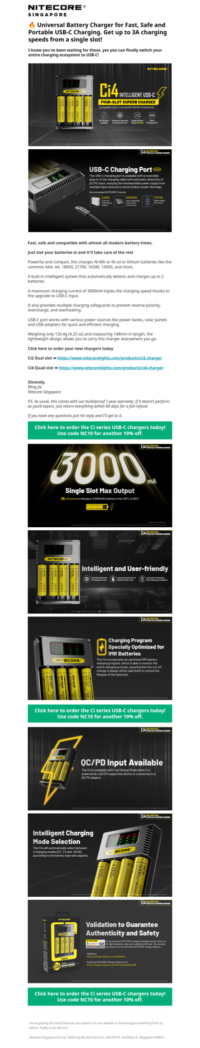 🔥 Back in stock! USB-C 18W 3A fast chargers for all your batteries