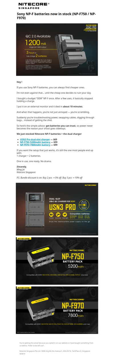 Do you use Sony NP-F batteries? Don’t risk your shoot.
