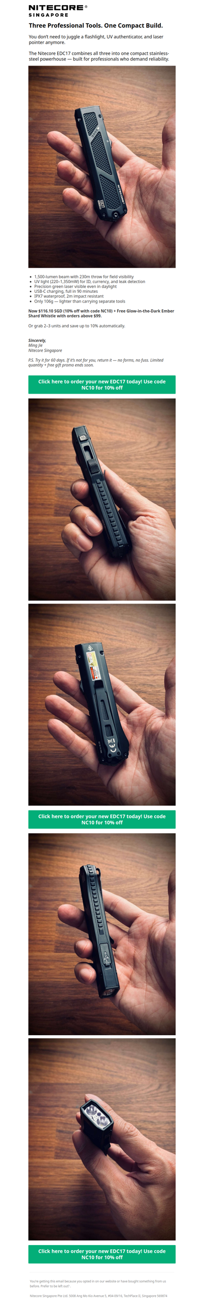 🔥 UV + Green Laser + 1500 Lumens — all in your hand.