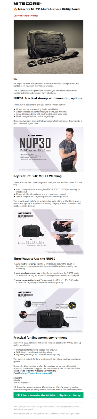 ⚡ NUP30 Utility Pouch Now Available - Limited Stock (47 Units)