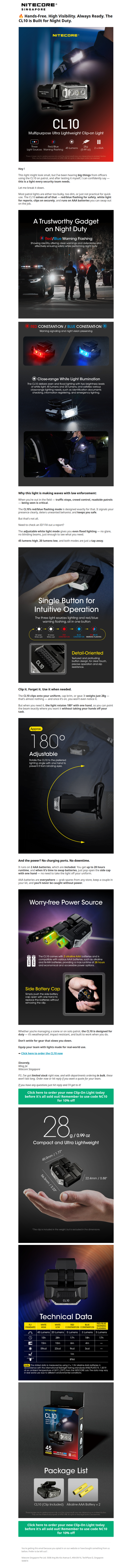 🔥 The Clip-On Light Built for Patrols and Night Duty