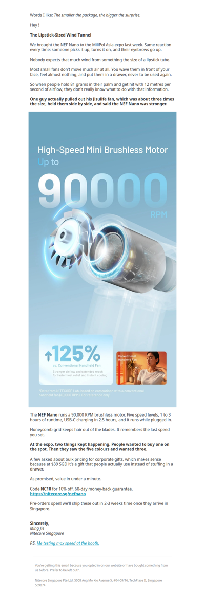 Gear Drop: The Lipstick-Sized Wind Tunnel