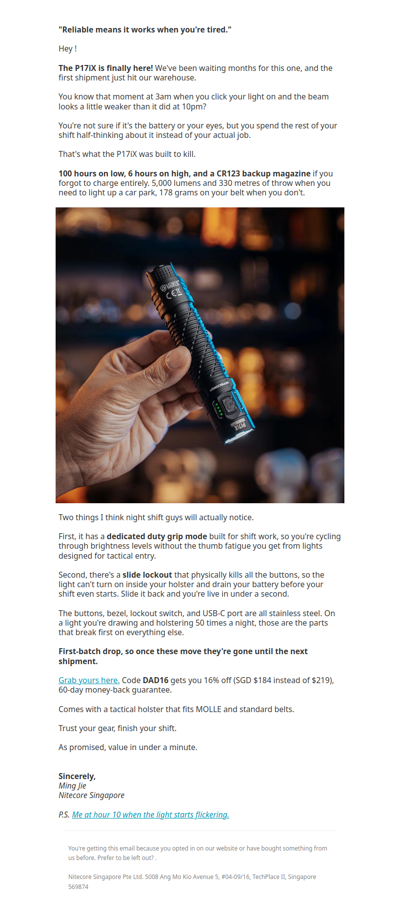 Gear Drop: The 3am Battery Check