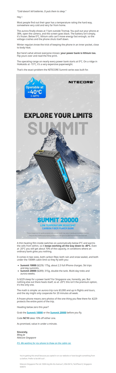 Gear Drop: Going Below -10°C?