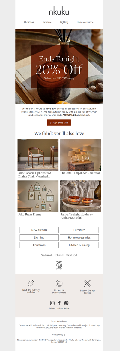 20% Off Ends Tonight!