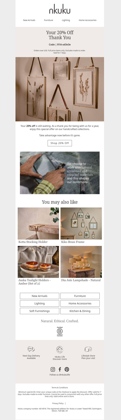 Don't Forget Your 20% Off