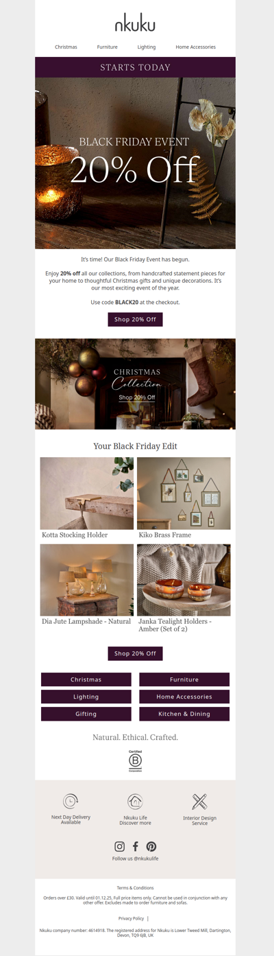 Black Friday 20% Off Starts Today ✨