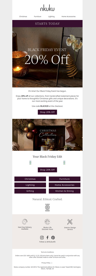 Black Friday 20% Off Starts Today ✨