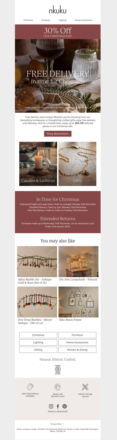 Free Delivery Starts Today