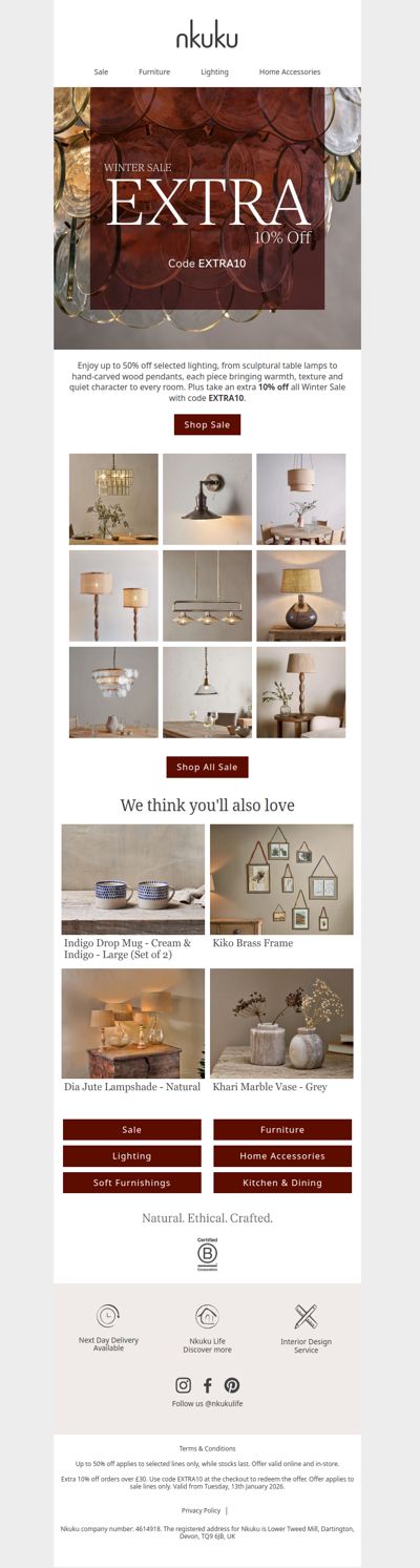 Up to 50% Off Lighting