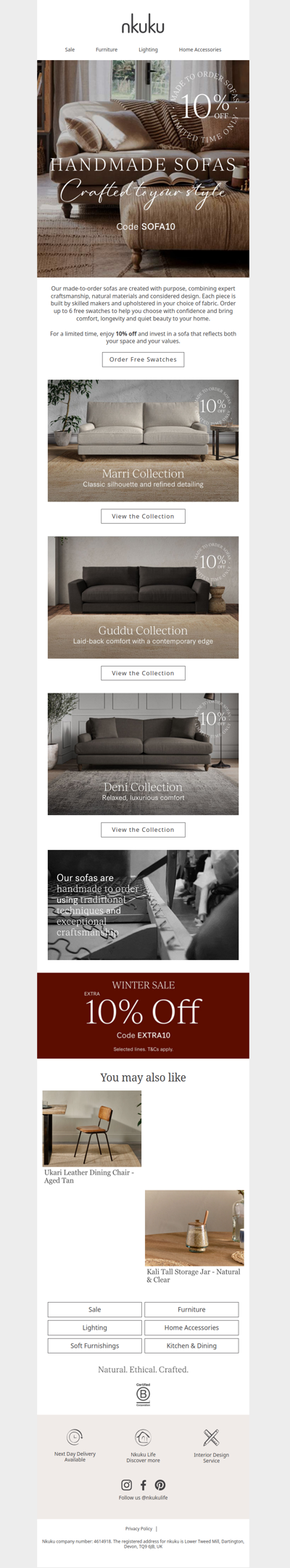 10% Off Handcrafted Sofas | Limited Time
