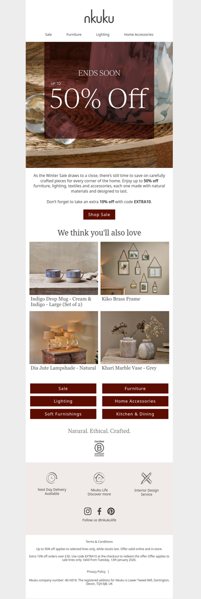 Sale Ends Soon! Up to 50% Off