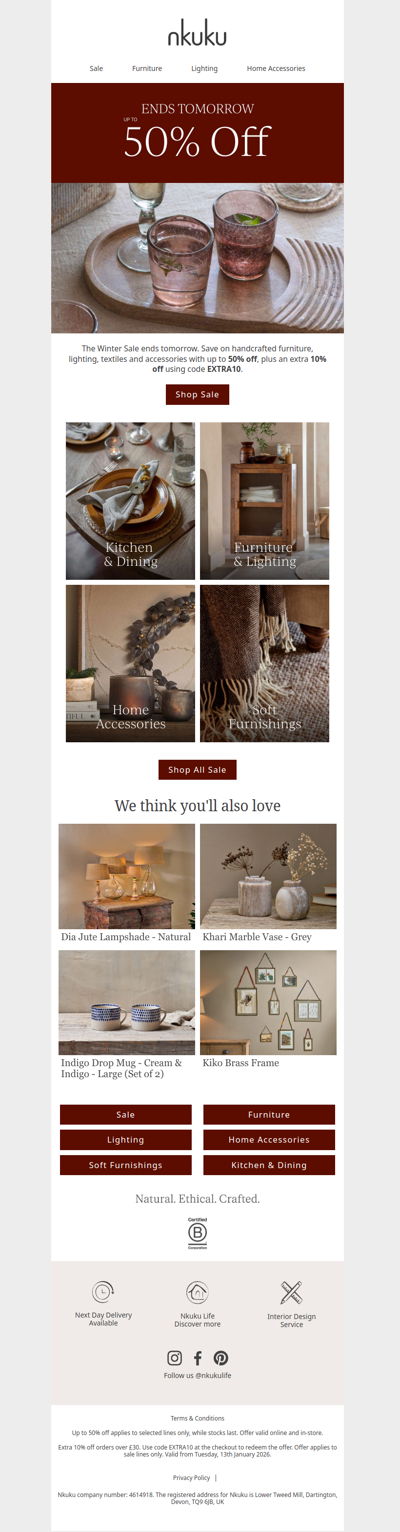 Sale Ends Tomorrow | Up to 50% Off