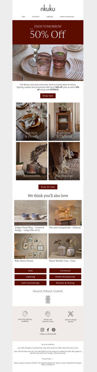 Sale Ends Tomorrow | Up to 50% Off