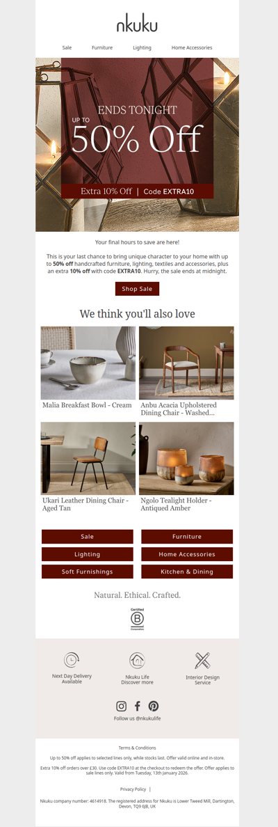 Sale Ends Tonight | Up to 50% Off