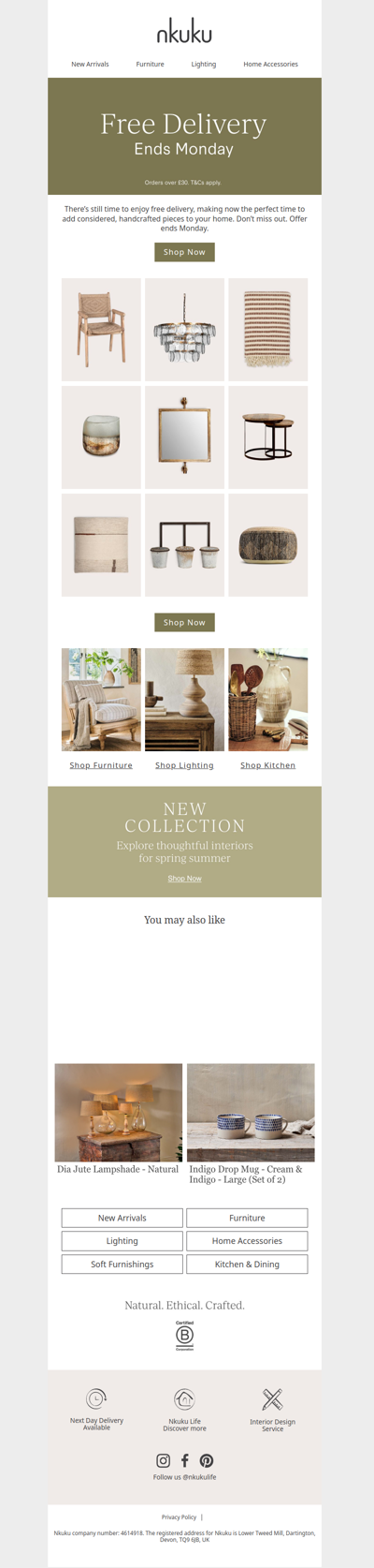 Free Delivery Ends Monday