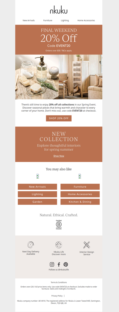 Final Weekend 20% Off