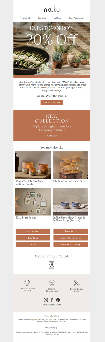 20% Off Ends Tomorrow