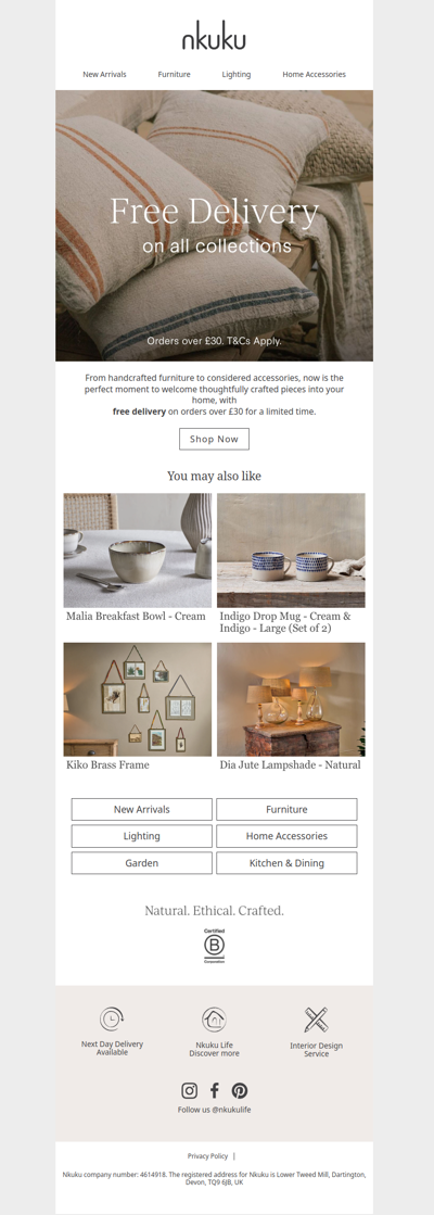 Free Delivery Starts Today