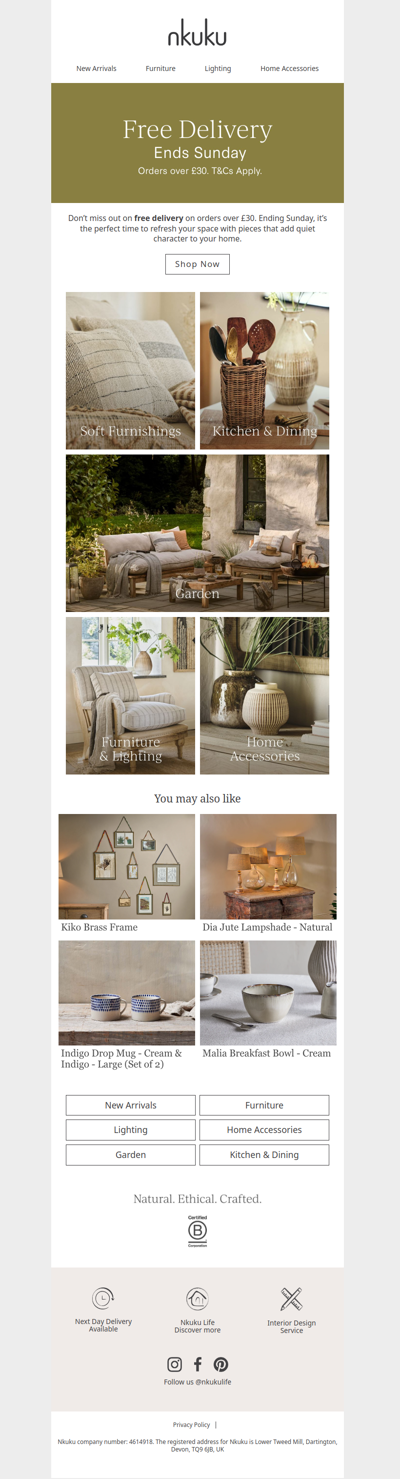 Free Delivery Ends Sunday