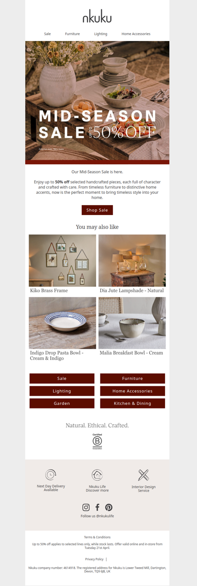 Up to 50% Off Starts Today