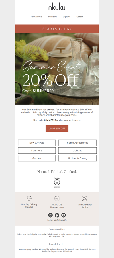 20% Off Starts Today