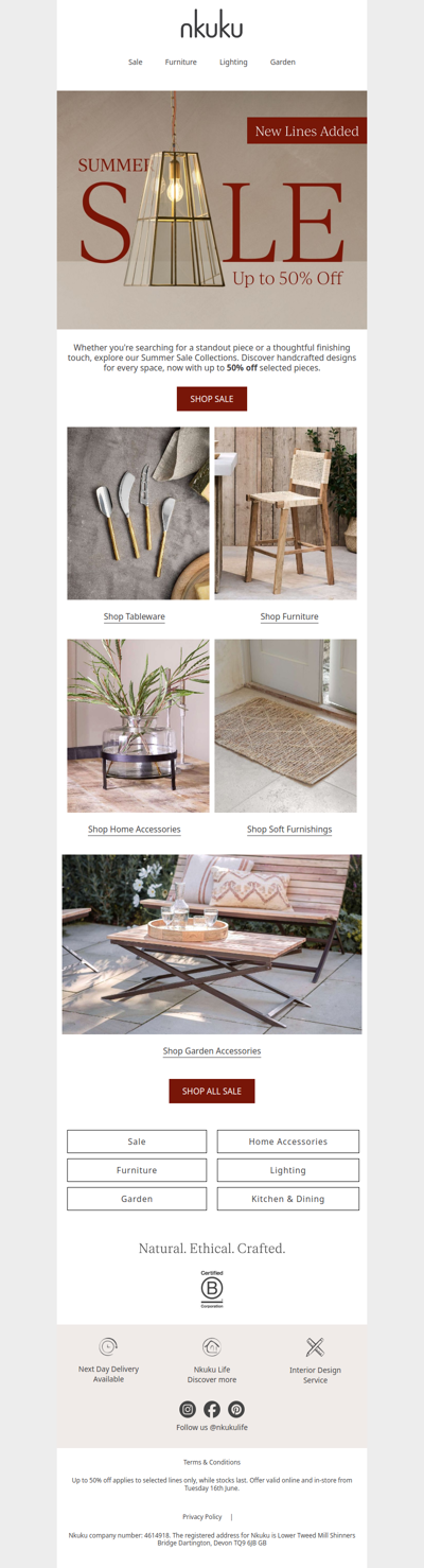 Up to 50% Off | New Lines Added