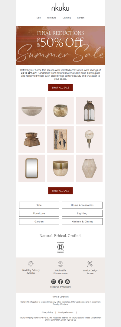 Home Accessories Up to 50% Off