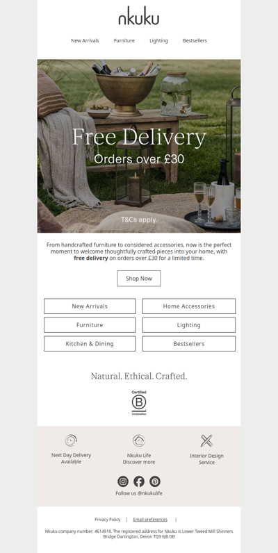 Free Delivery Across All Collections
