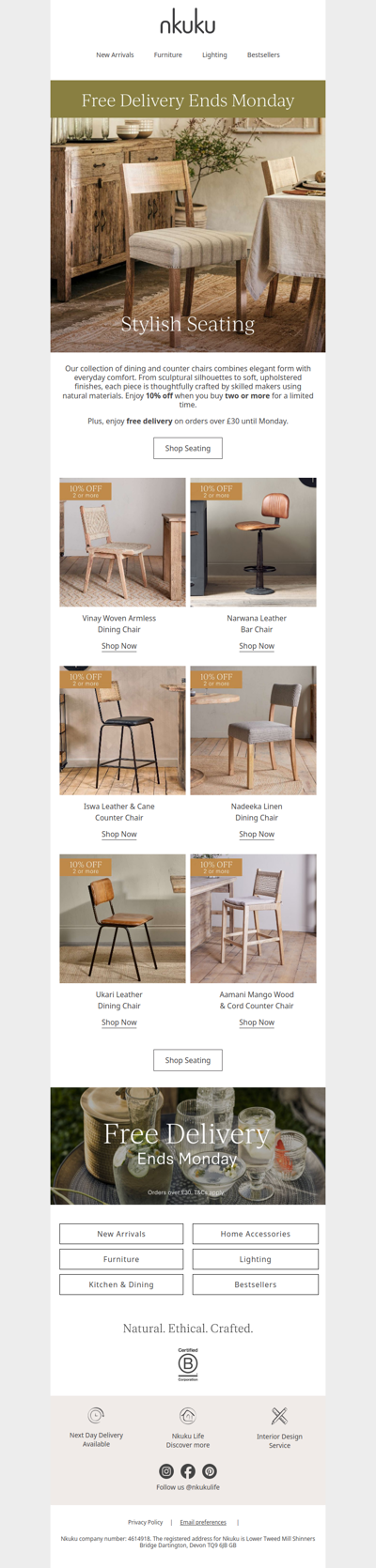 Free Delivery Ends Monday