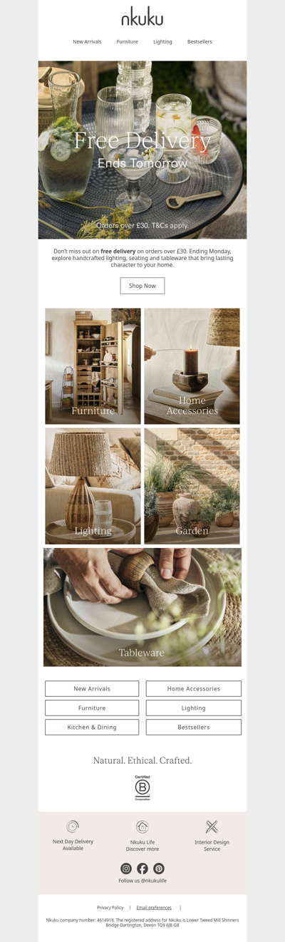 Free Delivery Ends Tomorrow