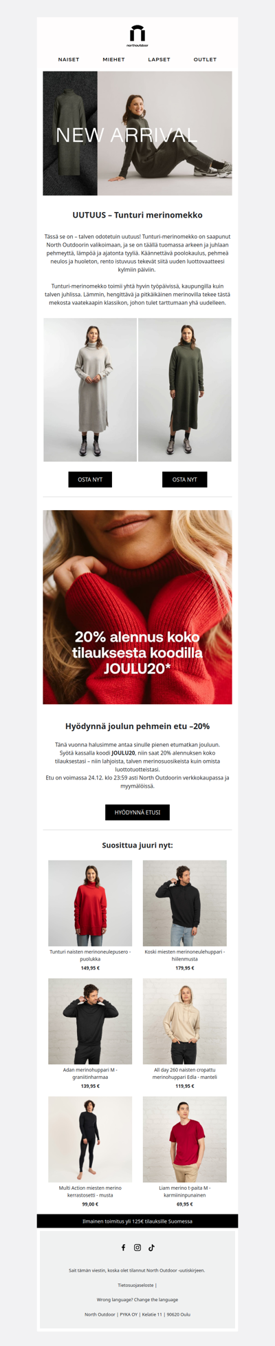 Upea Tunturi merinovillamekko saatavilla nyt ✨