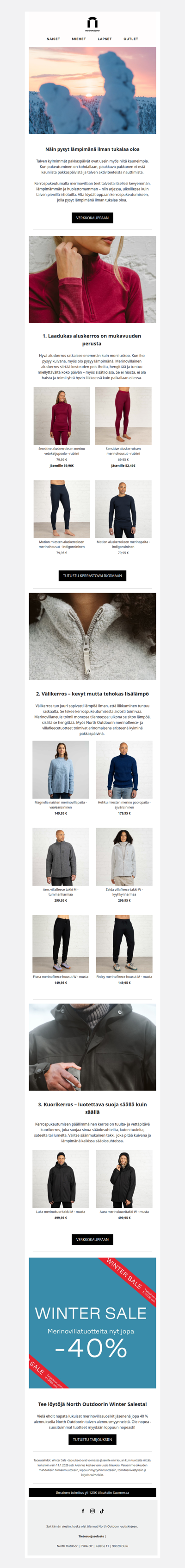 Näin pysyt lämpimänä ilman tukalaa oloa ❄️