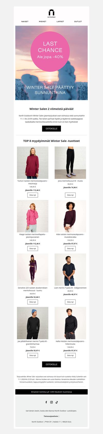 WINTER SALE | Tarjoukset voimassa vielä sunnuntaihin asti!