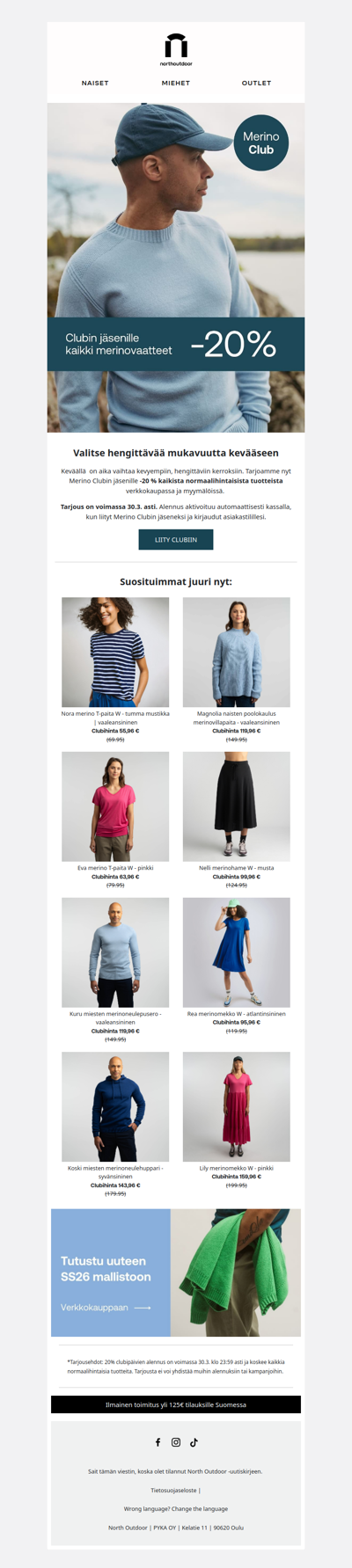 Rajoitetun ajan: Clubilaisille -20% 🐏