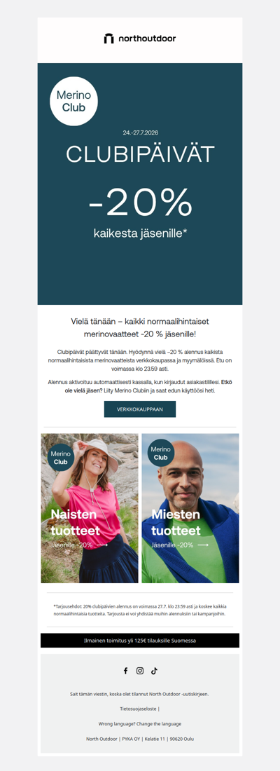 Vielä tänään! 20% alennus KAIKESTA* jäsenille 🐏