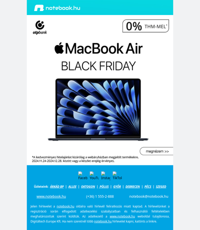 💻 MacBook Air Black Friday – Csapj le most!