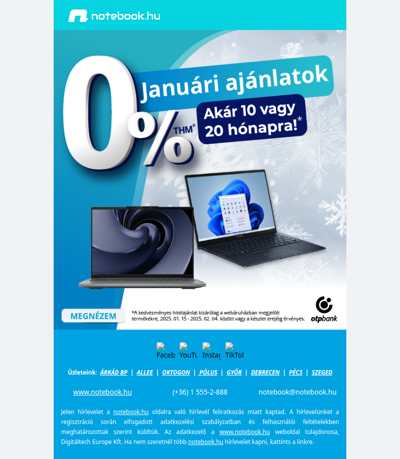 🎉 Januári ajánlatok – 0% THM akár 20 hónapra! 💸