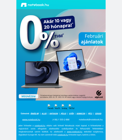 💻 Februári ajánlatok – 0% THM akár 20 hónapra! ✨