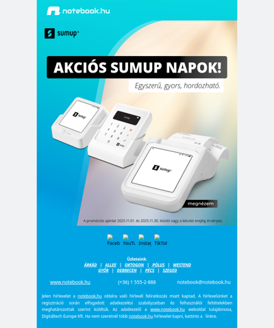 Akciós SumUp napok – szerezd be kártyaolvasód kedvezménnyel! ⚡