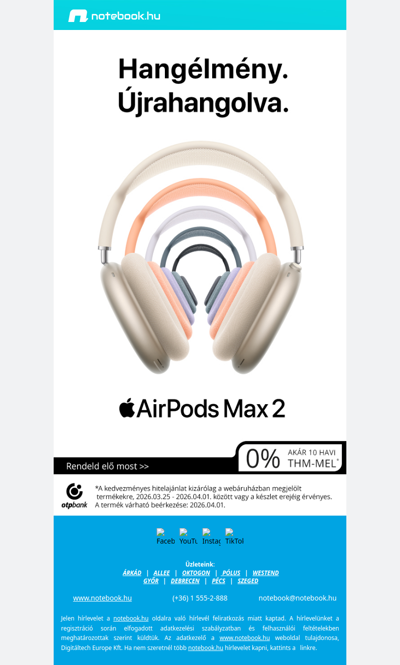 🎧 AirPods Max 2 – hangélmény új szinten