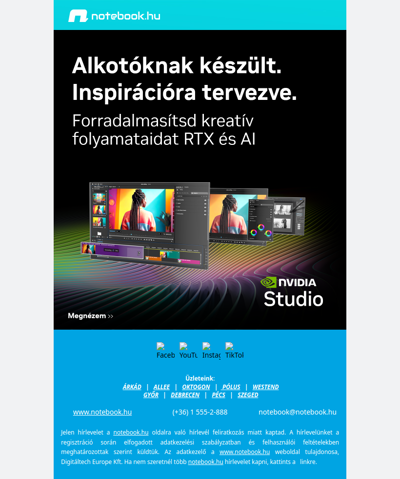 🎨 NVIDIA Studio – alkoss gyorsabban RTX-tel