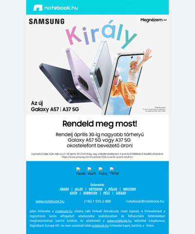 📱 Új Samsung Galaxy A57 & A37 – rendeld meg most