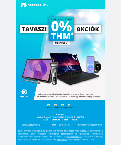 💻 0% THM akció – tavaszi kedvezmények
